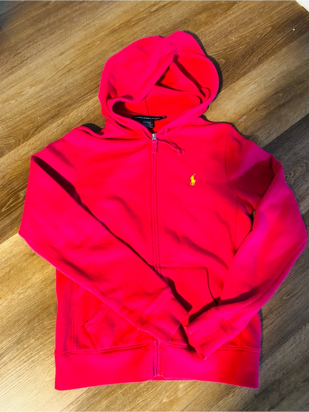 Ralph Lauren Sport Bright Hot Pink Zip Hoodie